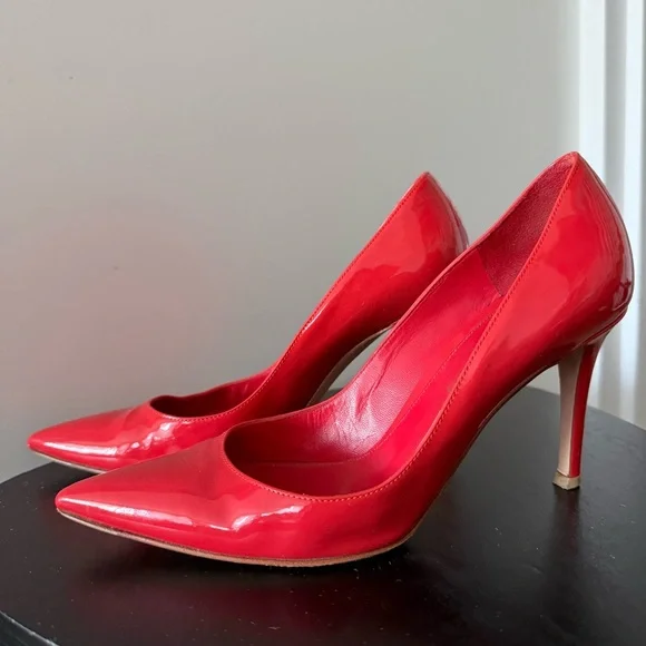 Gianvito Rossi Poppy Red Patent Leather Gianvito 85 Pumps - US 6 (36) - Picture 2 of 6